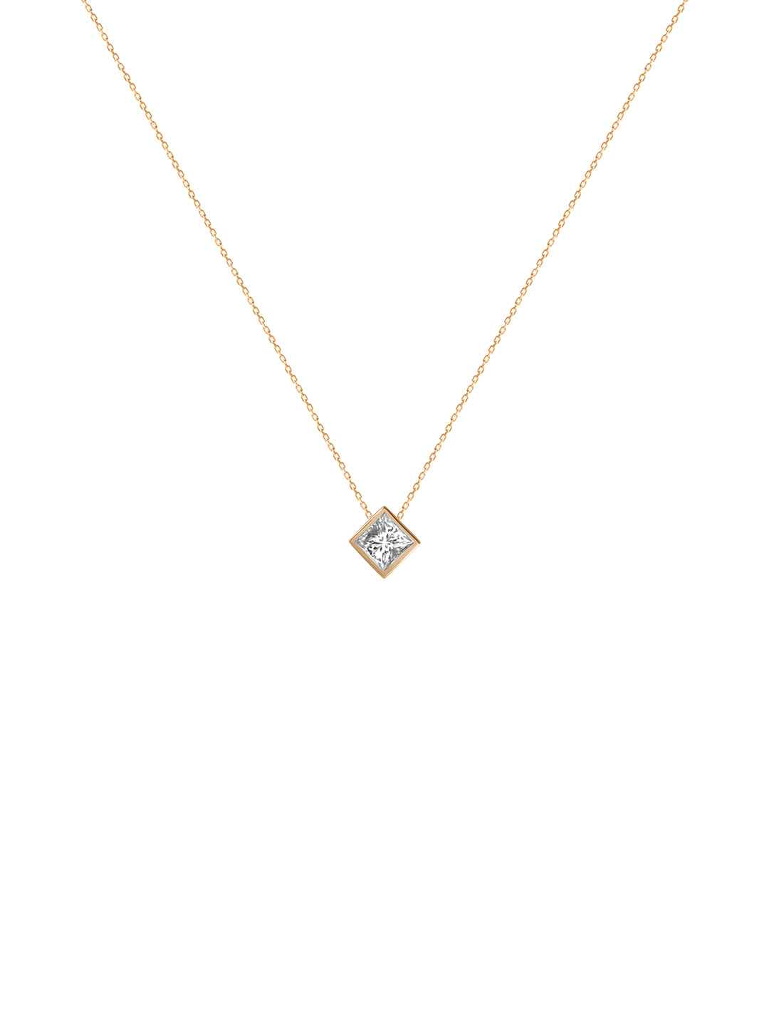 Princess Cut Diamond Necklace
