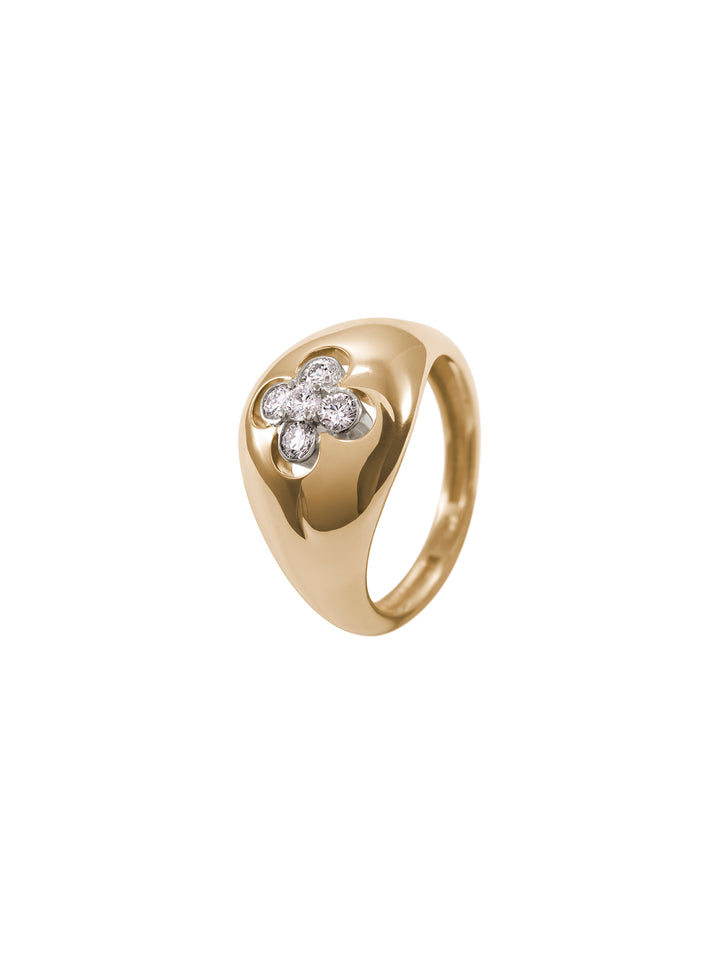Quadrifoglio Diamond Signet
